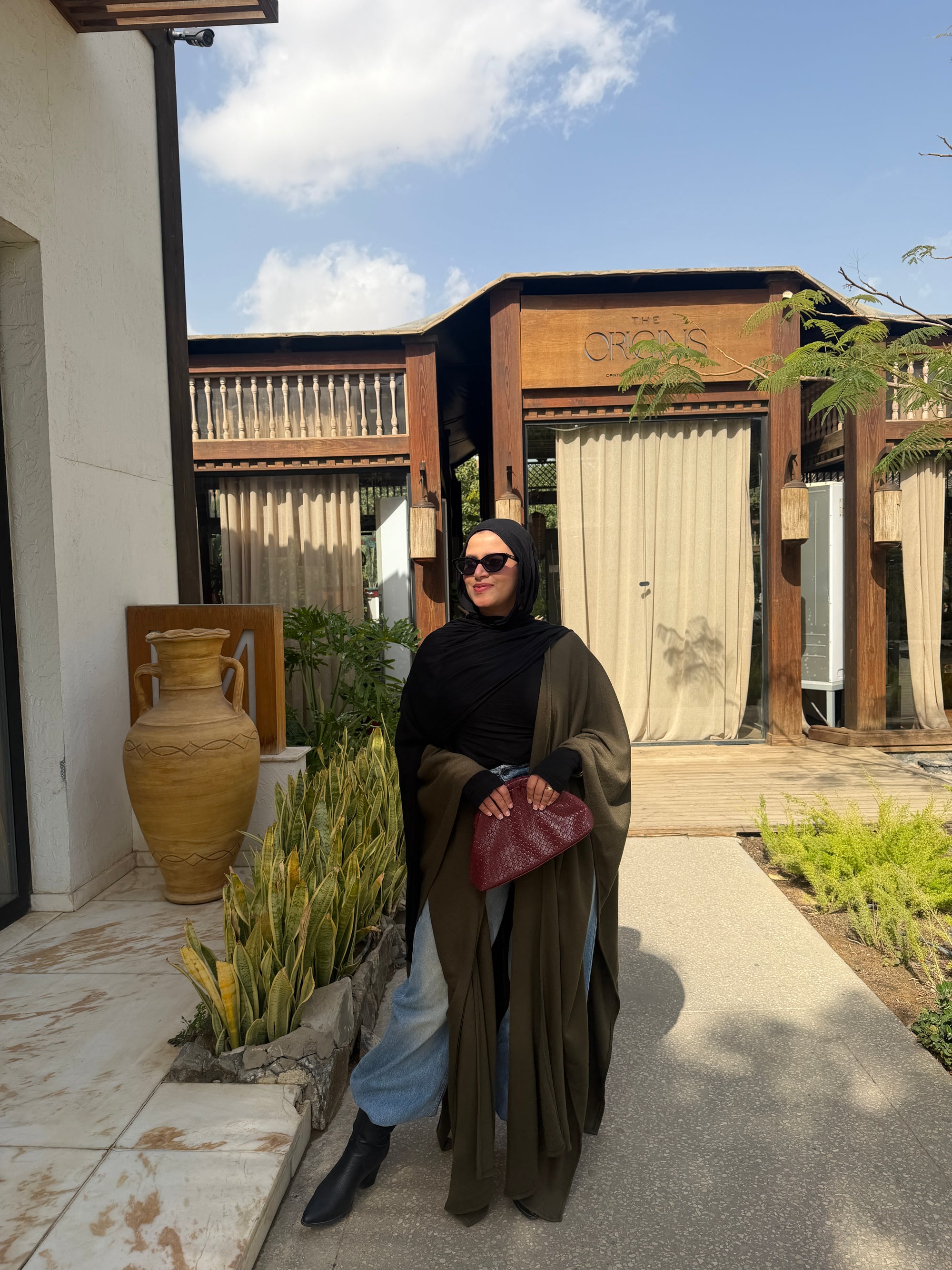 calam knit cardigan-Olive