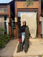 calam knit cardigan-Olive