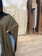 calam knit cardigan-Olive