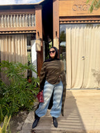 calam knit cardigan-Olive