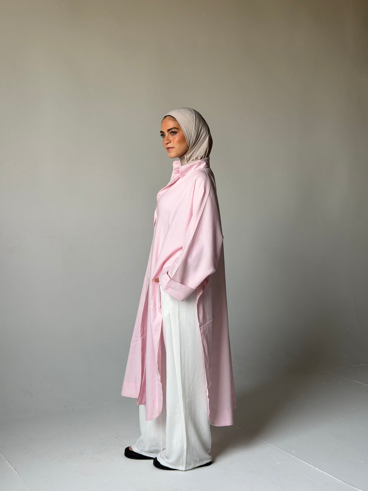 Oversized Long Linen Shirt