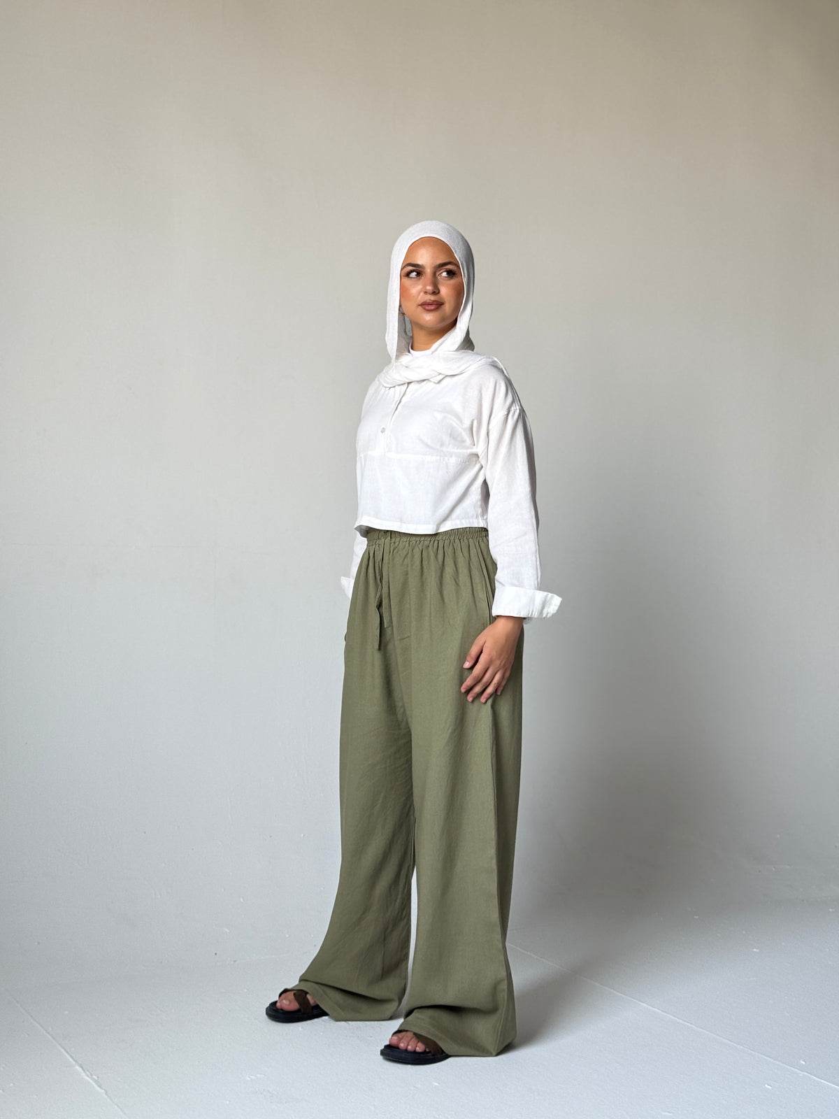 Linen Wide-Leg Pants