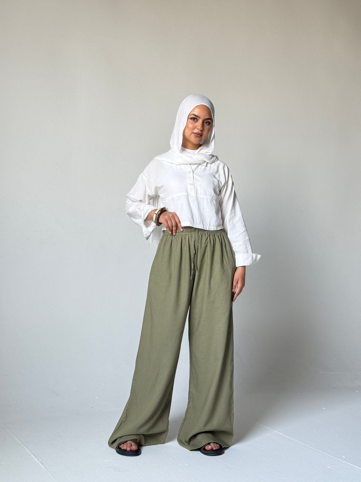 Linen Wide-Leg Pants