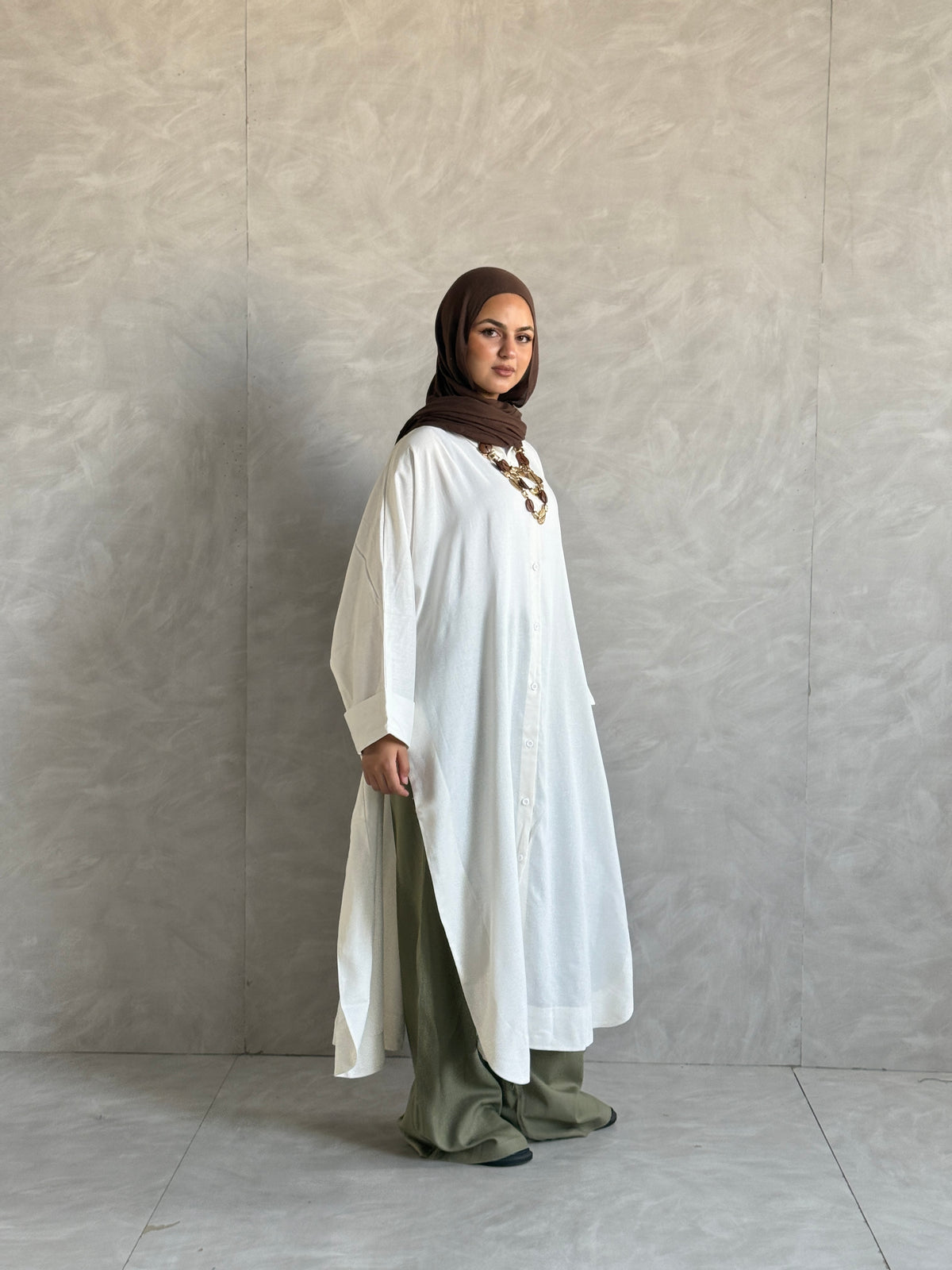 Oversized Long Linen Shirt