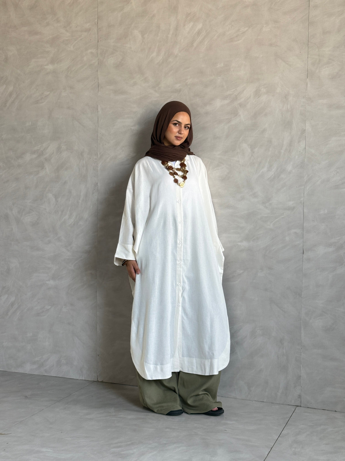 Oversized Long Linen Shirt