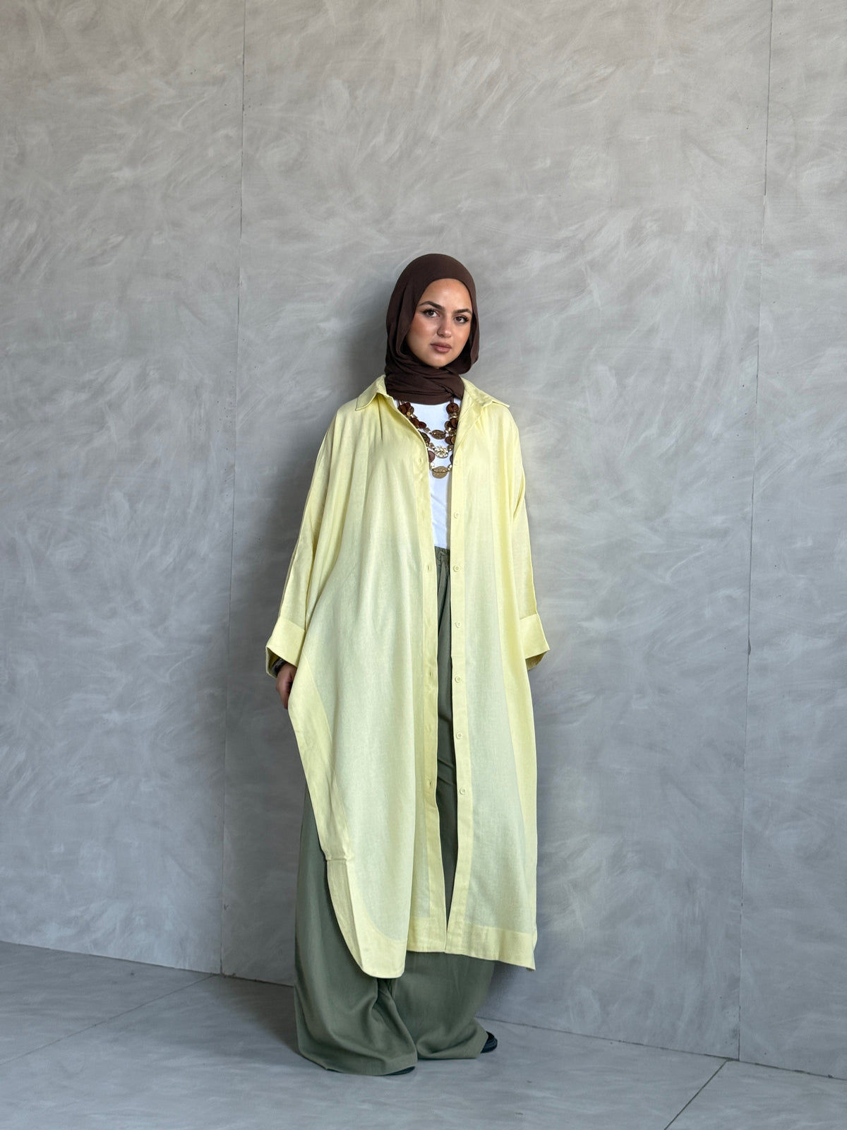 Oversized Long Linen Shirt