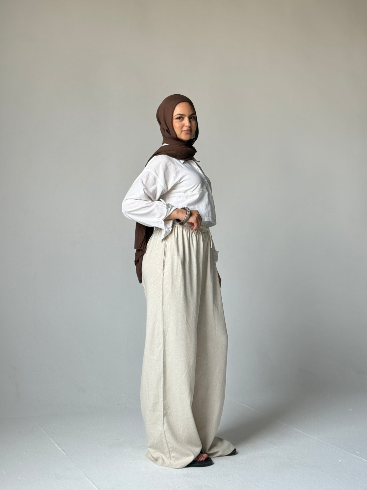 Linen Wide-Leg Pants