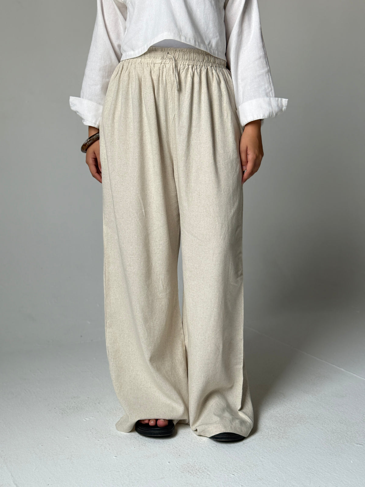 Linen Wide-Leg Pants