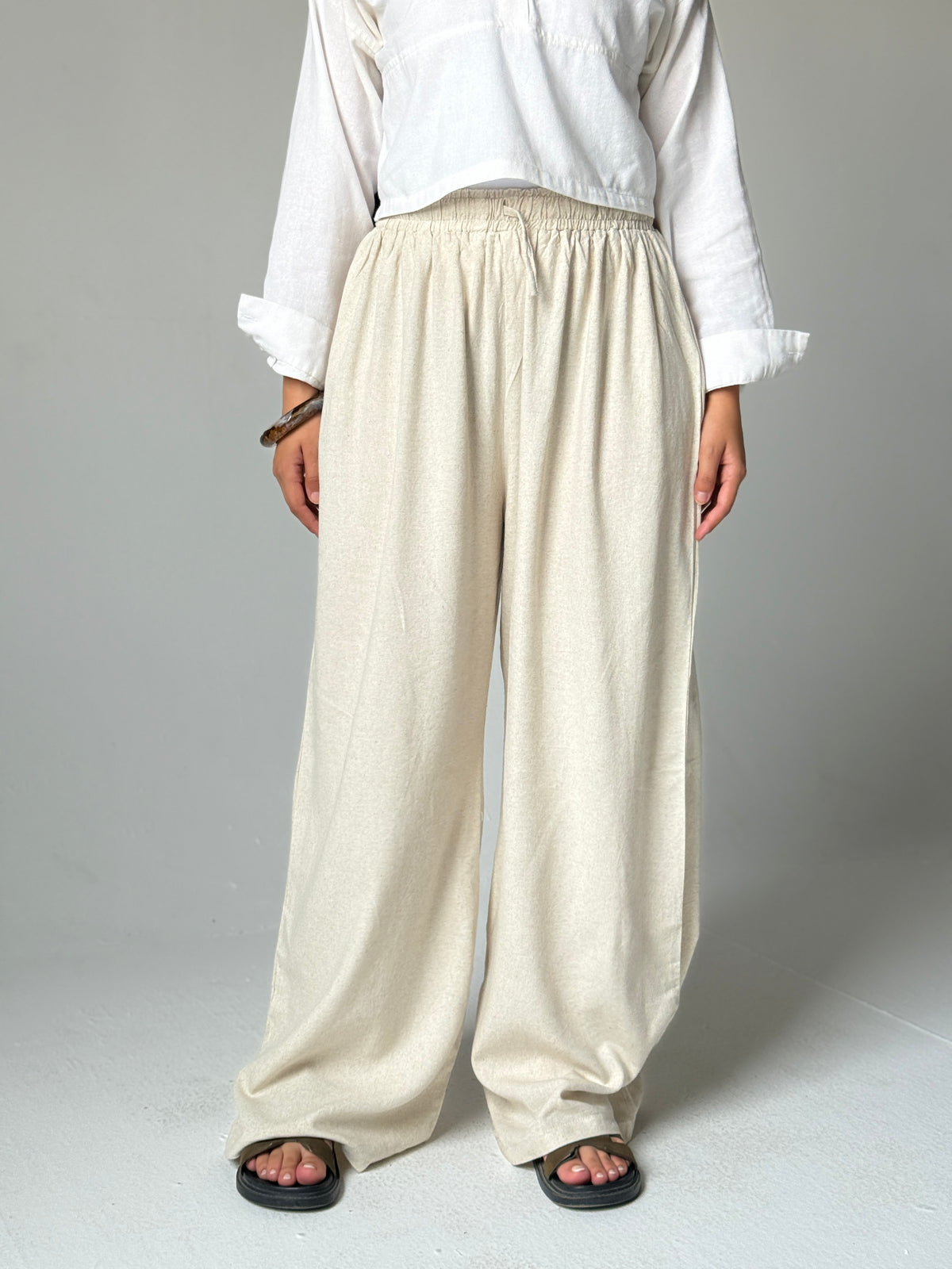 Linen Wide-Leg Pants