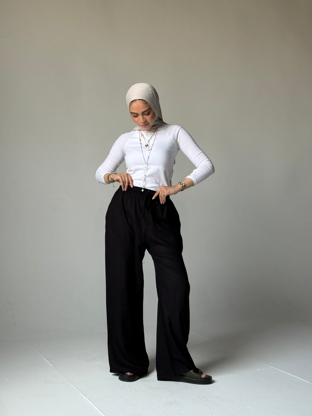 Linen Wide-Leg Pants